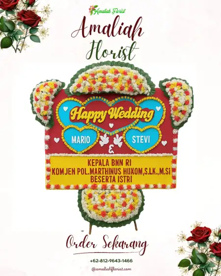 Papan Bunga Pernikahan Golo